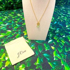 NWT J.Crew Gold Mint Gem Pendant Necklace